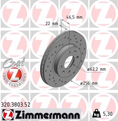 Тормозной диск ZIMMERMANN 320380352