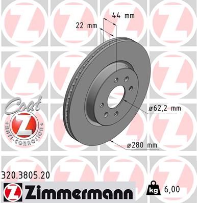Тормозной диск ZIMMERMANN 320380520