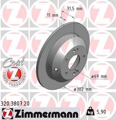 Тормозной диск ZIMMERMANN 320380720