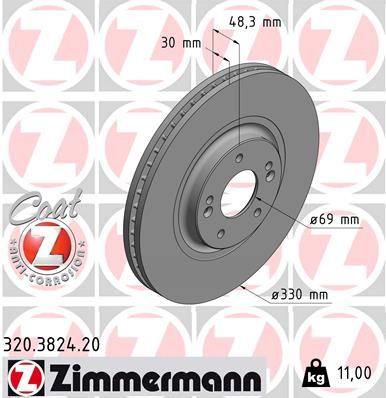 Тормозной диск ZIMMERMANN 320382420