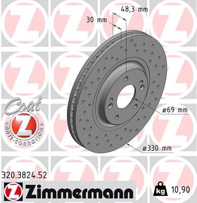 Тормозной диск ZIMMERMANN 320382452