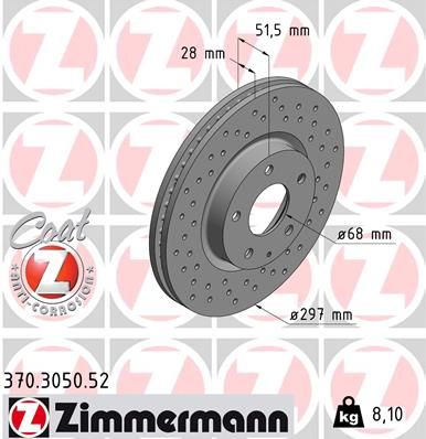Тормозной диск ZIMMERMANN 370305052