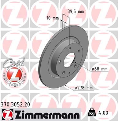 Тормозной диск ZIMMERMANN 370305220