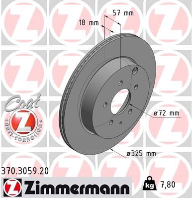 Тормозной диск ZIMMERMANN 370305920