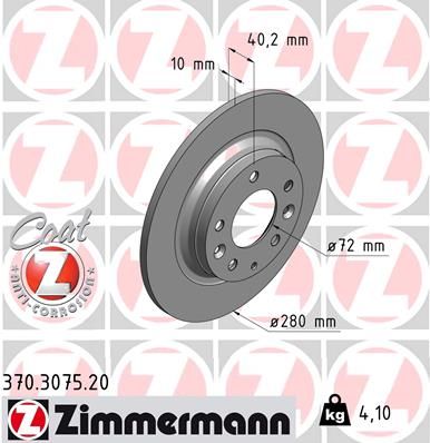 Тормозной диск ZIMMERMANN 370307520