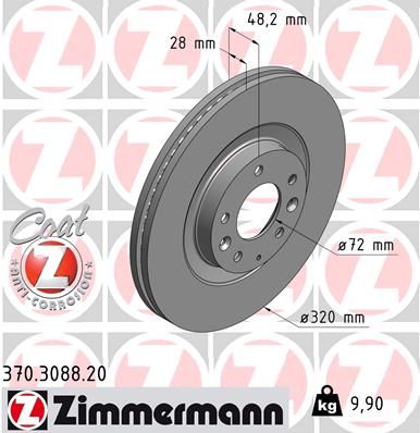 Тормозной диск ZIMMERMANN 370308820