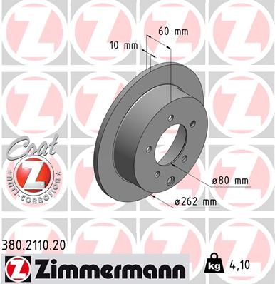 Тормозной диск ZIMMERMANN 380211020
