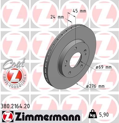 Тормозной диск ZIMMERMANN 380216420