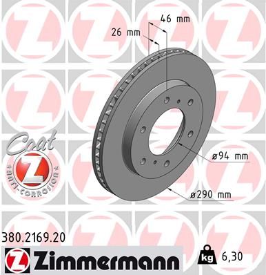 Тормозной диск ZIMMERMANN 380216920