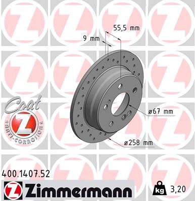 Тормозной диск ZIMMERMANN 400140752