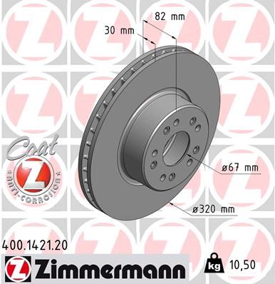 Тормозной диск ZIMMERMANN 400142120