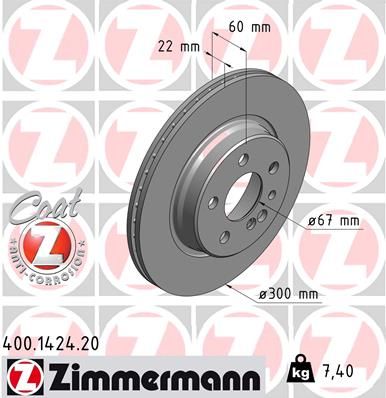Тормозной диск ZIMMERMANN 400142420