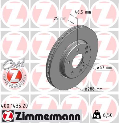 Тормозной диск ZIMMERMANN 400143520