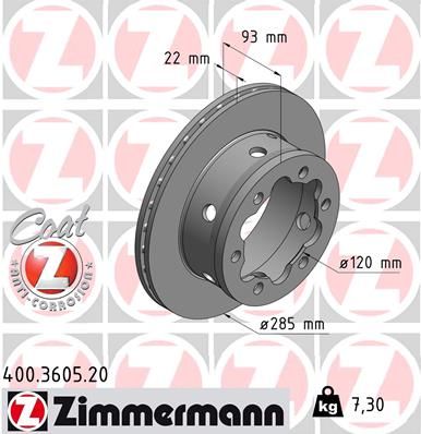 Тормозной диск ZIMMERMANN 400360520