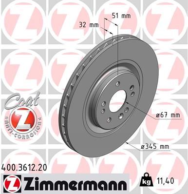 Тормозной диск ZIMMERMANN 400361220