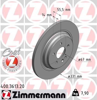 Тормозной диск ZIMMERMANN 400361320