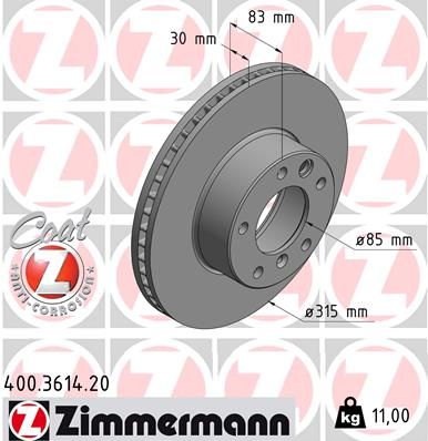 Тормозной диск ZIMMERMANN 400361420