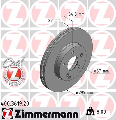 Тормозной диск ZIMMERMANN 400361920