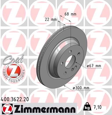 Тормозной диск ZIMMERMANN 400362220