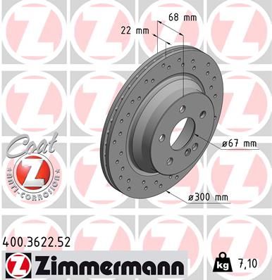 Тормозной диск ZIMMERMANN 400362252