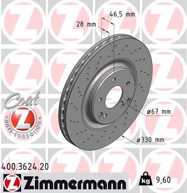 Тормозной диск ZIMMERMANN 400362420