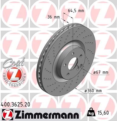 Тормозной диск ZIMMERMANN 400362520