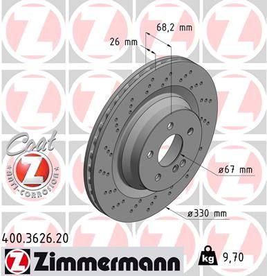 Тормозной диск ZIMMERMANN 400362620