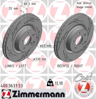 Тормозной диск ZIMMERMANN 400363753