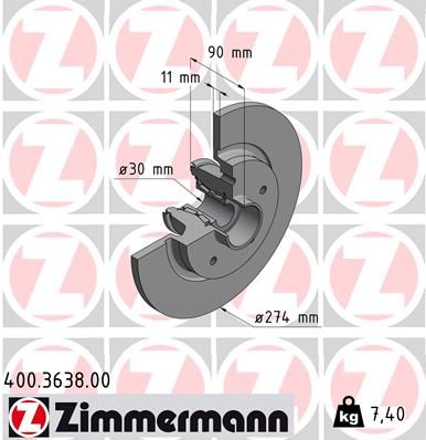 Тормозной диск ZIMMERMANN 400363800