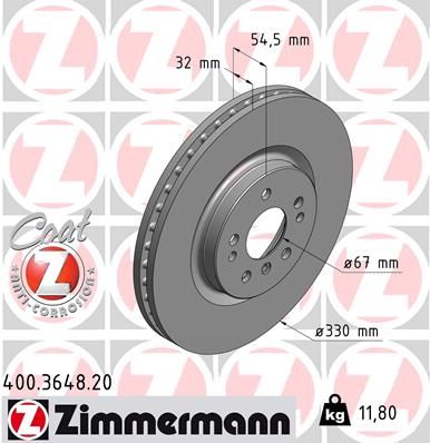 Тормозной диск ZIMMERMANN 400364820