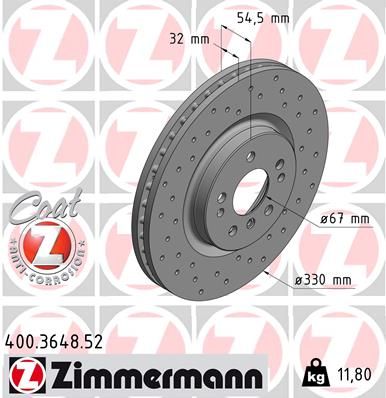 Тормозной диск ZIMMERMANN 400364852