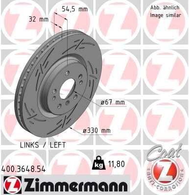Тормозной диск ZIMMERMANN 400364854