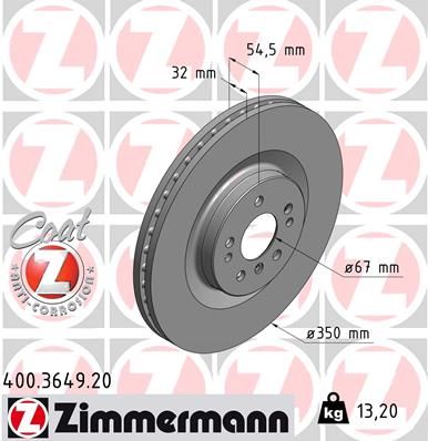 Тормозной диск ZIMMERMANN 400364920