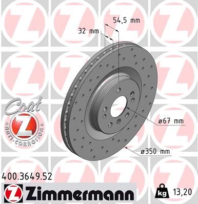 Тормозной диск ZIMMERMANN 400364952