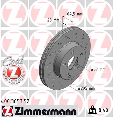 Тормозной диск ZIMMERMANN 400365352