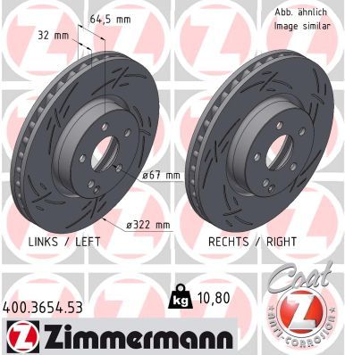 Тормозной диск ZIMMERMANN 400365453