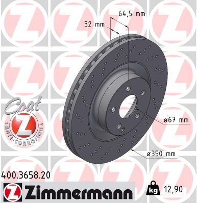 Тормозной диск ZIMMERMANN 400365820