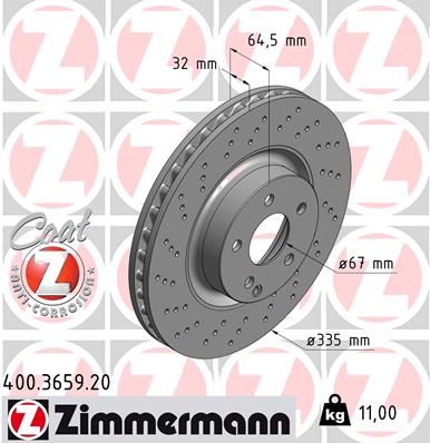 Тормозной диск ZIMMERMANN 400365920