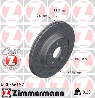 Тормозной диск ZIMMERMANN 400366152