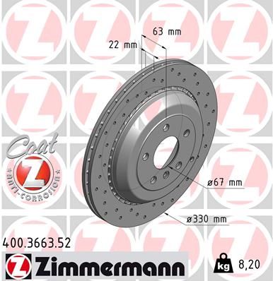 Тормозной диск ZIMMERMANN 400366352