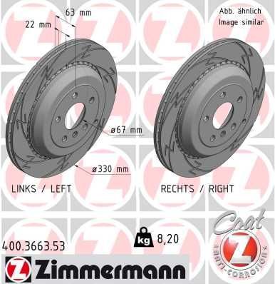 Тормозной диск ZIMMERMANN 400366353