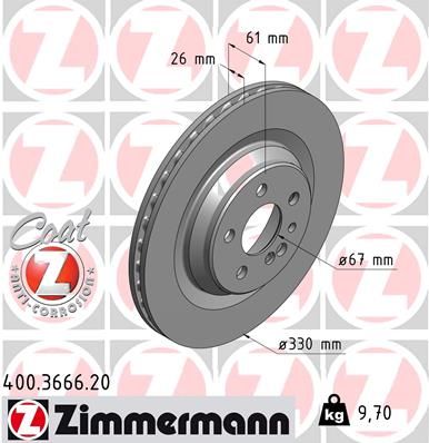 Тормозной диск ZIMMERMANN 400366620