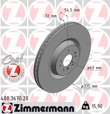 Тормозной диск ZIMMERMANN 400367020