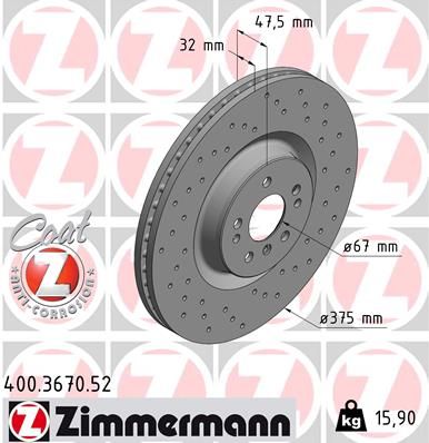 Тормозной диск ZIMMERMANN 400367052