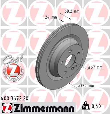 Тормозной диск ZIMMERMANN 400367220