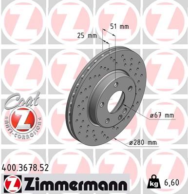 Тормозной диск ZIMMERMANN 400367852