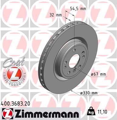 Тормозной диск ZIMMERMANN 400368320