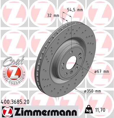 Тормозной диск ZIMMERMANN 400368520