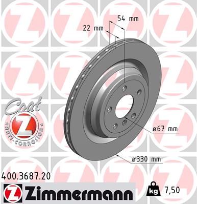 Тормозной диск ZIMMERMANN 400368720