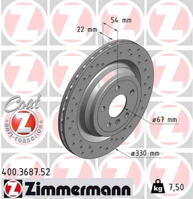 Тормозной диск ZIMMERMANN 400368752